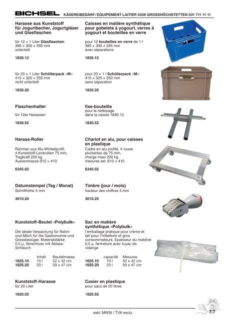 Télécharger PDF - Bichsel Käsereibedarf