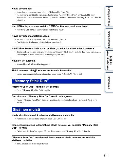 Sony DSC-W190 - DSC-W190 Istruzioni per l'uso Finlandese