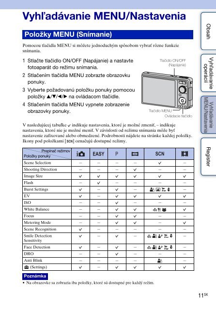 Sony DSC-W370 - DSC-W370 Istruzioni per l'uso Slovacco