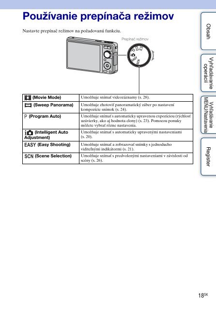 Sony DSC-W370 - DSC-W370 Istruzioni per l'uso Slovacco