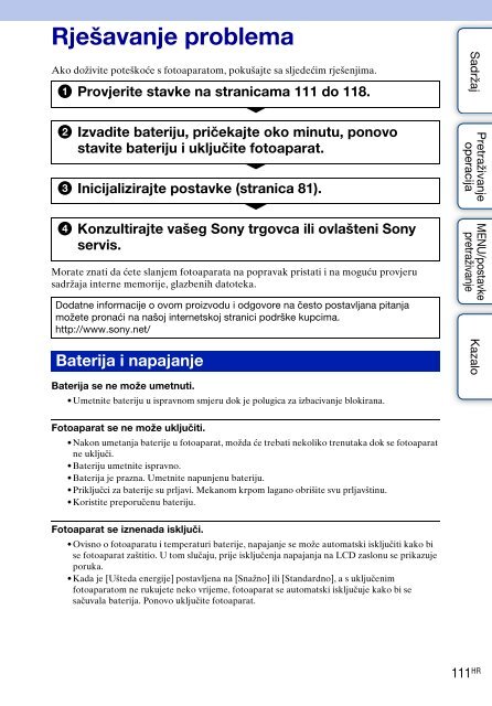 Sony DSC-W370 - DSC-W370 Istruzioni per l'uso Croato