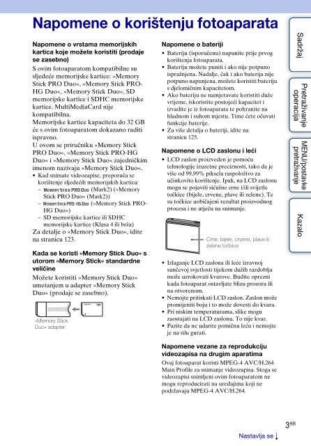 Sony DSC-W370 - DSC-W370 Istruzioni per l'uso Croato