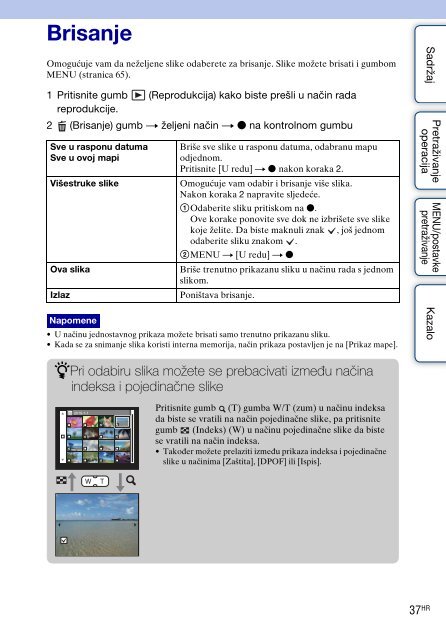 Sony DSC-W370 - DSC-W370 Istruzioni per l'uso Croato