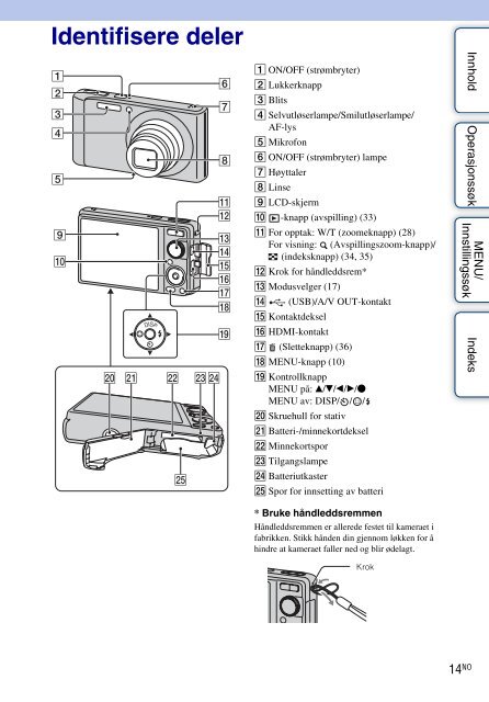 Sony DSC-W370 - DSC-W370 Istruzioni per l'uso Norvegese