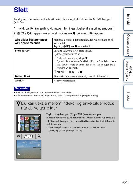 Sony DSC-W370 - DSC-W370 Istruzioni per l'uso Norvegese