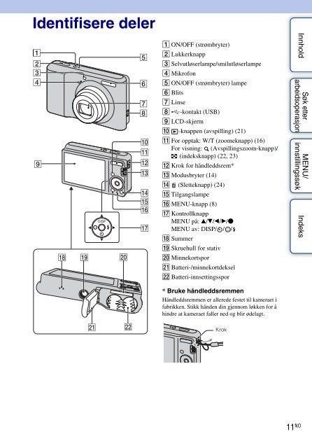 Sony DSC-S1900 - DSC-S1900 Istruzioni per l'uso Norvegese