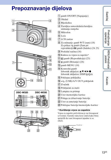 Sony DSC-W320 - DSC-W320 Istruzioni per l'uso Croato