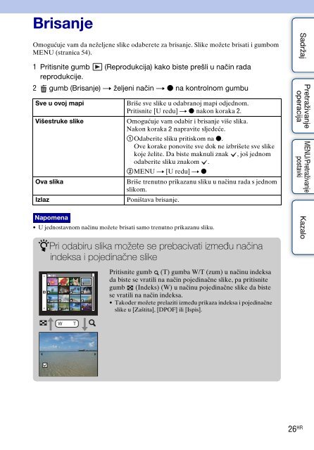 Sony DSC-W320 - DSC-W320 Istruzioni per l'uso Croato