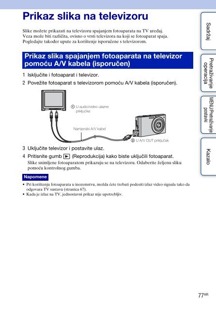 Sony DSC-W320 - DSC-W320 Istruzioni per l'uso Croato