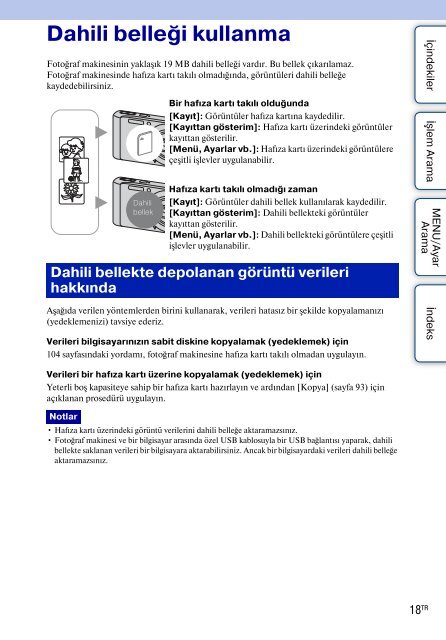 Sony DSC-W370 - DSC-W370 Istruzioni per l'uso Turco