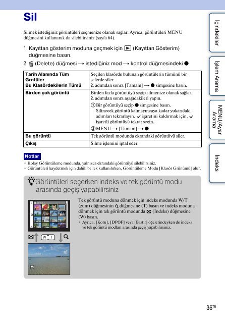 Sony DSC-W370 - DSC-W370 Istruzioni per l'uso Turco