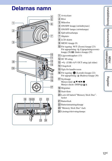 Sony DSC-W190 - DSC-W190 Istruzioni per l'uso Svedese