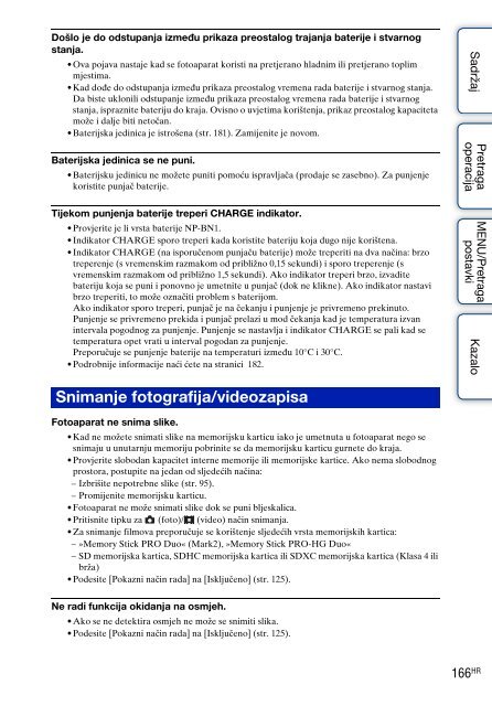 Sony DSC-TX9 - DSC-TX9 Istruzioni per l'uso Croato