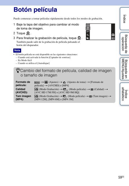 Sony DSC-TX9 - DSC-TX9 Istruzioni per l'uso Spagnolo