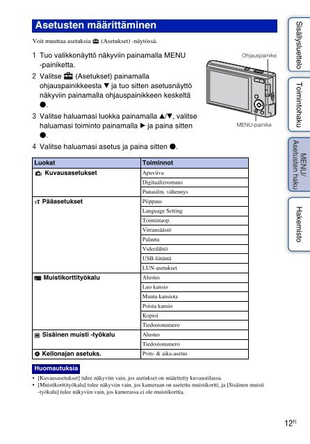 Sony DSC-W320 - DSC-W320 Istruzioni per l'uso Finlandese