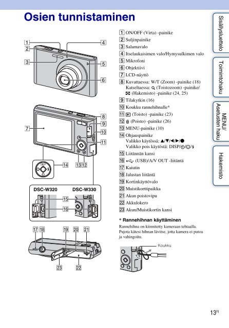 Sony DSC-W320 - DSC-W320 Istruzioni per l'uso Finlandese