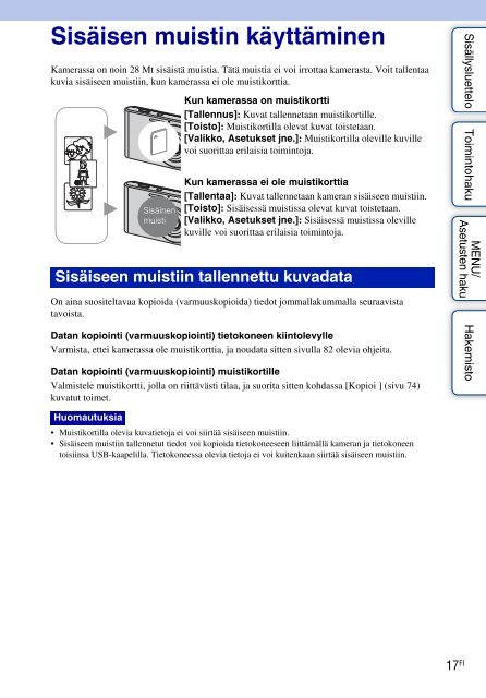 Sony DSC-W320 - DSC-W320 Istruzioni per l'uso Finlandese