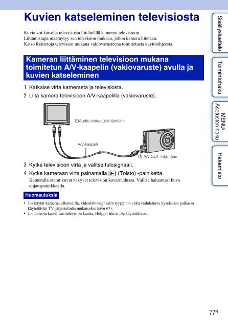 Sony DSC-W320 - DSC-W320 Istruzioni per l'uso Finlandese