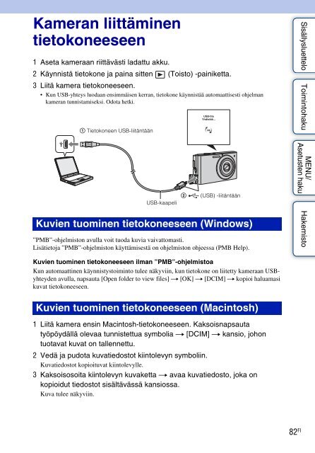 Sony DSC-W320 - DSC-W320 Istruzioni per l'uso Finlandese