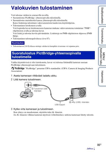 Sony DSC-W320 - DSC-W320 Istruzioni per l'uso Finlandese