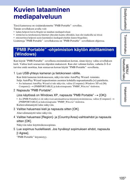 Sony DSC-W370 - DSC-W370 Istruzioni per l'uso Finlandese