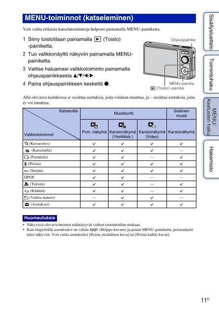 Sony DSC-W370 - DSC-W370 Istruzioni per l'uso Finlandese