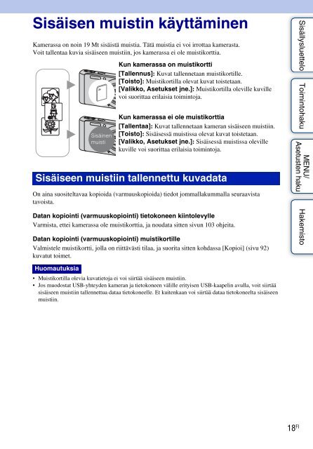 Sony DSC-W370 - DSC-W370 Istruzioni per l'uso Finlandese