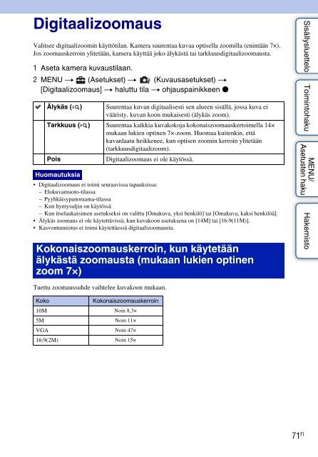 Sony DSC-W370 - DSC-W370 Istruzioni per l'uso Finlandese