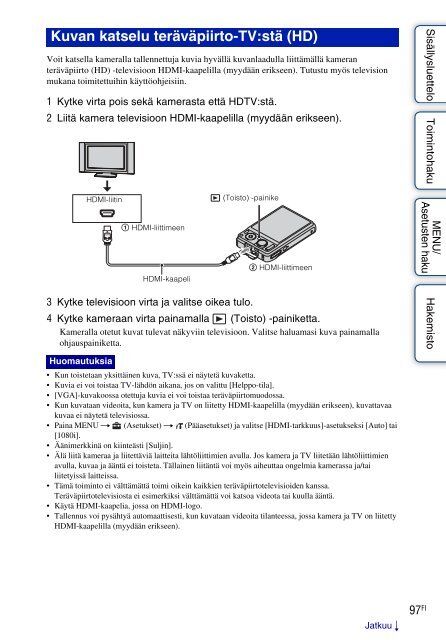 Sony DSC-W370 - DSC-W370 Istruzioni per l'uso Finlandese