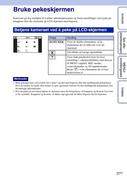 Sony DSC-TX9 - DSC-TX9 Istruzioni per l'uso Norvegese