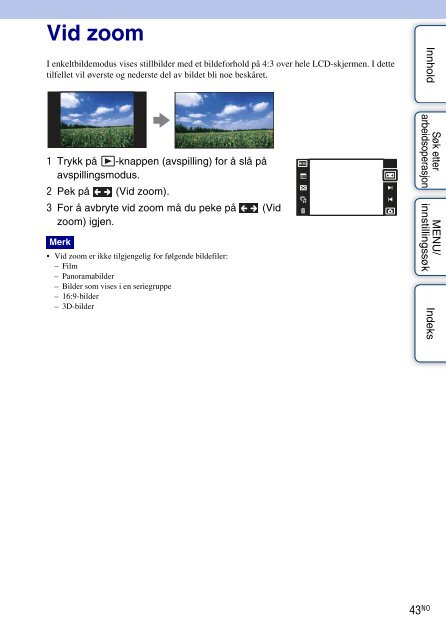 Sony DSC-TX9 - DSC-TX9 Istruzioni per l'uso Norvegese