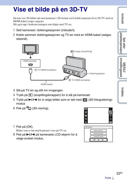 Sony DSC-TX9 - DSC-TX9 Istruzioni per l'uso Norvegese