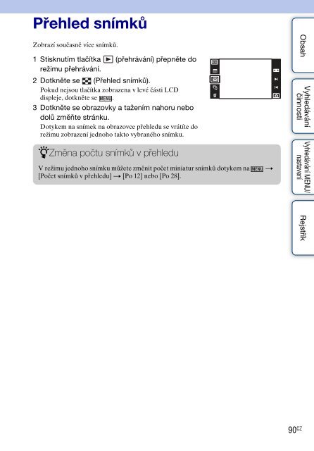 Sony DSC-TX9 - DSC-TX9 Istruzioni per l'uso Ceco