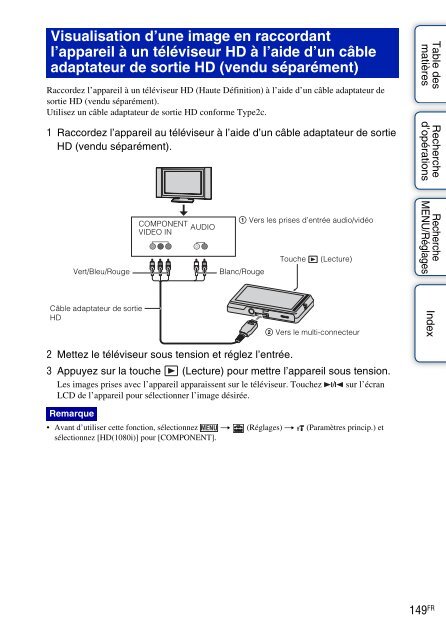 Sony DSC-TX9 - DSC-TX9 Istruzioni per l'uso Francese