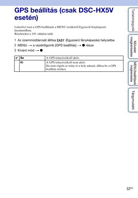 Sony DSC-HX5 - DSC-HX5 Istruzioni per l'uso Ungherese