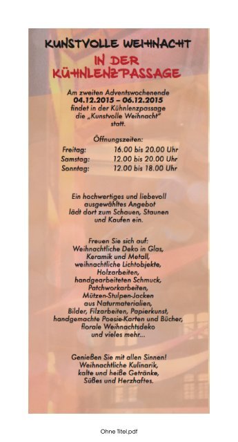 Kronacher Weihnacht 2015 Flyer