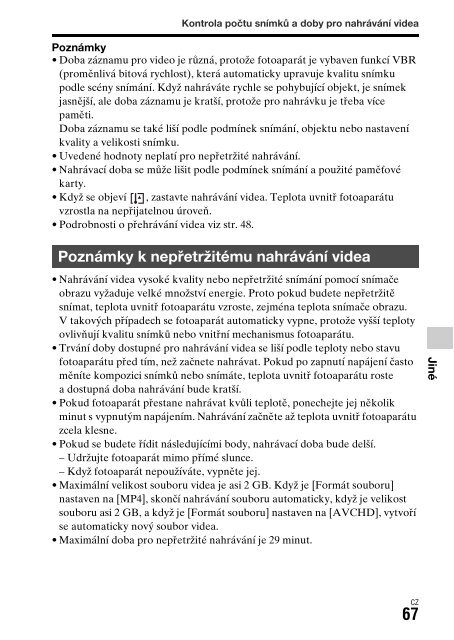 Sony DSC-RX1R - DSC-RX1R Istruzioni per l'uso Ceco