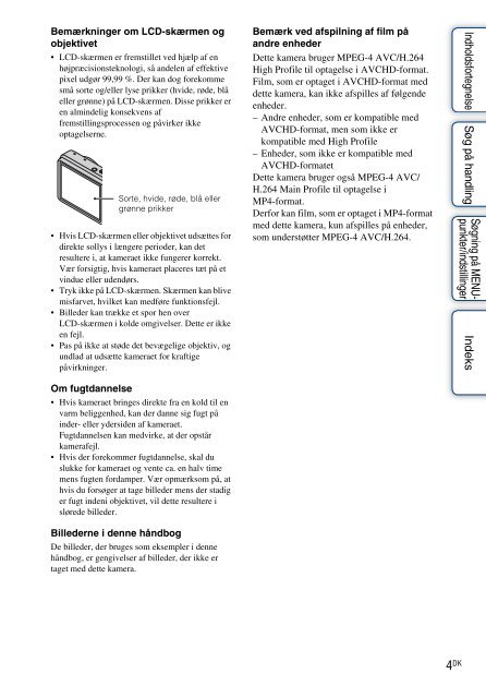 Sony DSC-HX5 - DSC-HX5 Istruzioni per l'uso Danese