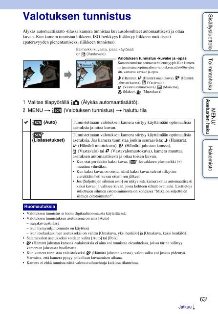 Sony DSC-HX5 - DSC-HX5 Istruzioni per l'uso Finlandese