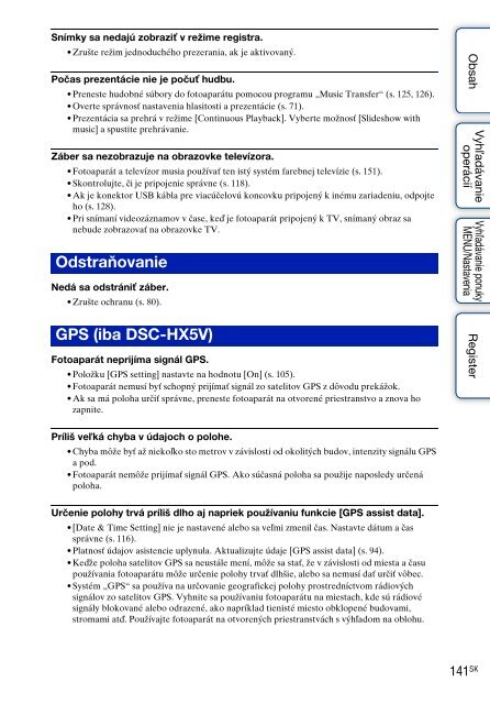 Sony DSC-HX5 - DSC-HX5 Istruzioni per l'uso Slovacco