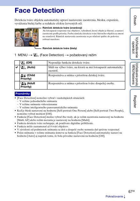 Sony DSC-HX5 - DSC-HX5 Istruzioni per l'uso Slovacco