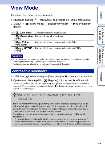 Sony DSC-HX5 - DSC-HX5 Istruzioni per l'uso Slovacco