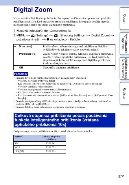 Sony DSC-HX5 - DSC-HX5 Istruzioni per l'uso Slovacco