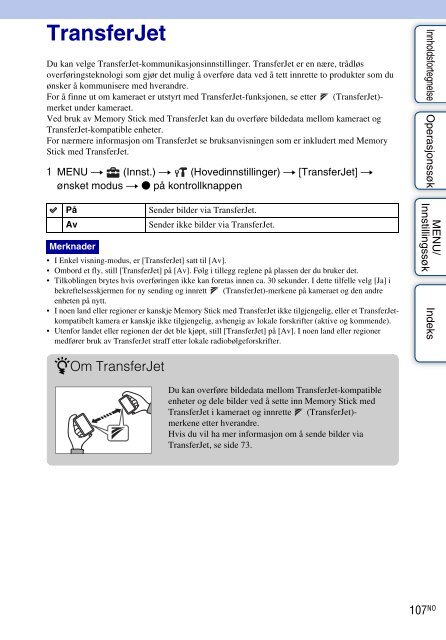 Sony DSC-HX5 - DSC-HX5 Istruzioni per l'uso Norvegese