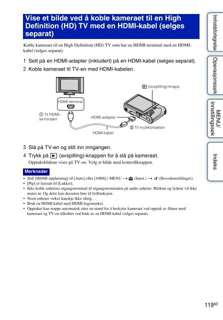 Sony DSC-HX5 - DSC-HX5 Istruzioni per l'uso Norvegese