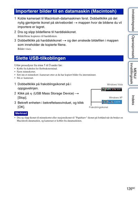 Sony DSC-HX5 - DSC-HX5 Istruzioni per l'uso Norvegese