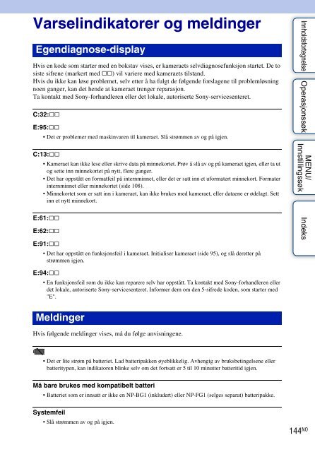 Sony DSC-HX5 - DSC-HX5 Istruzioni per l'uso Norvegese