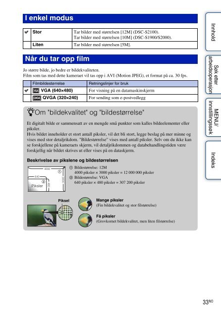Sony DSC-S2100 - DSC-S2100 Istruzioni per l'uso Norvegese