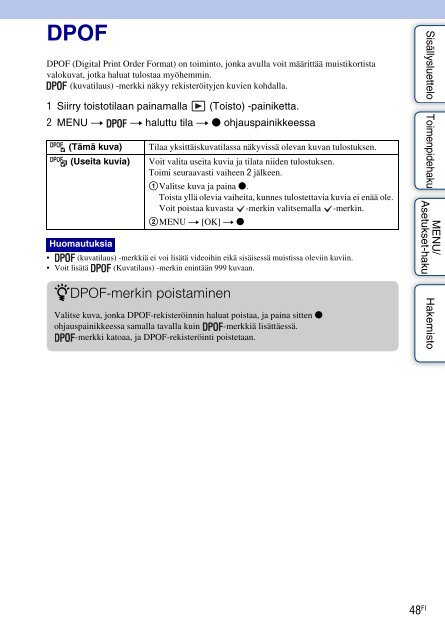 Sony DSC-S2100 - DSC-S2100 Istruzioni per l'uso Finlandese
