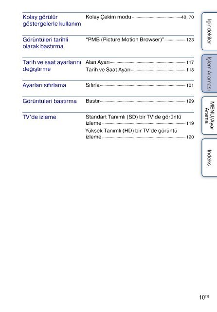 Sony DSC-TX5 - DSC-TX5 Istruzioni per l'uso Turco